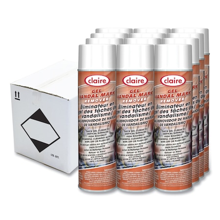 Claire Gel Vandal Mark Remover, 15 oz Aerosol Spray, PK12 CL880